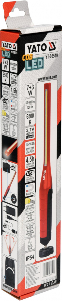 Lanterna LED YATO, Acumulator Li-Ion, 7 + 3W, 2600 mAh, 60/600 Lm, USB [5]
