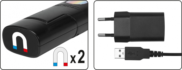 Lampa magnetica cu acumulator YATO 5W COB led reincarcabila USB 400lm [6]