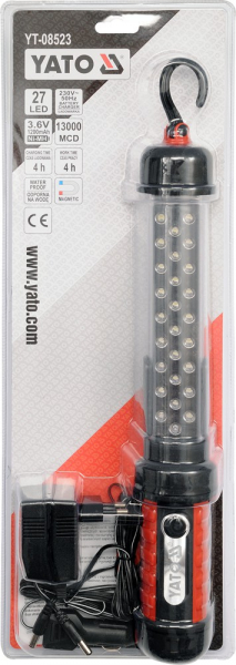 Lampa magnetica YATO cu led, reincarcabila 27led 87lm [3]