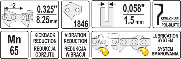 Lant pentru drujba YATO 0.325 Inch 1.5mm 1846 dinti [5]