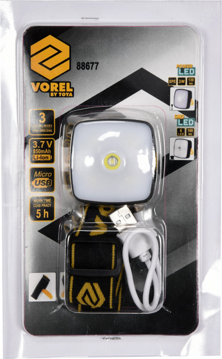 Lanterna de cap VOREL 3W 4 led 160lm [5]