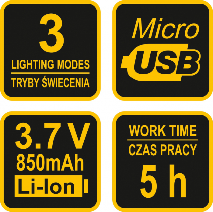 Lanterna de cap VOREL 3W 4 led 160lm [7]