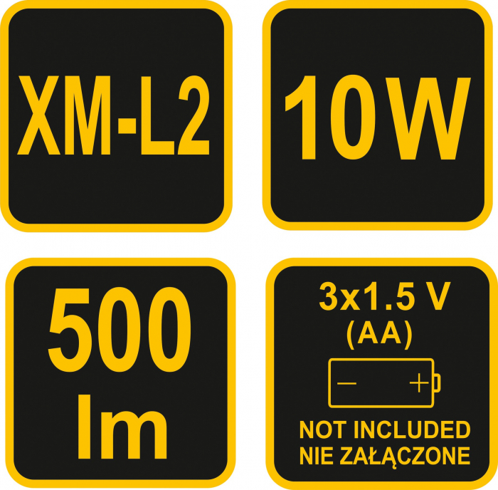 Lanterna universala VOREL LED 10W 500lm XM-L2 155x65mm [3]