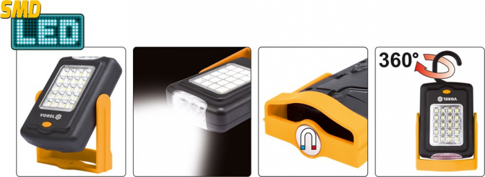 Lampa portabila VOREL magnet 20 + 3 LED 50000h 100 + 12lm [9]