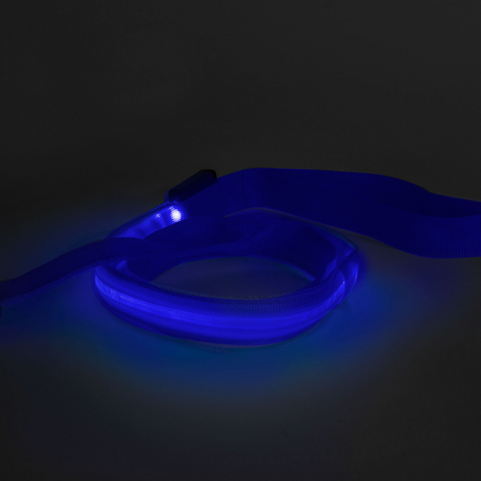 Lesă LED cu baterie - 120 x 2,5 cm - albastră [3]
