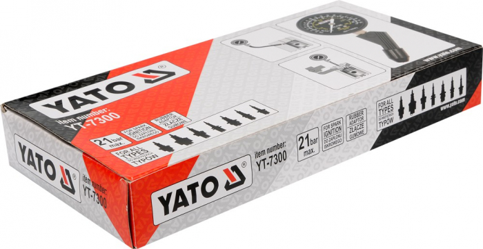 Manometru de compresie YATO max 21bar adaptor conic [2]