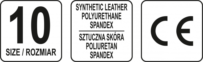 Manusi protectie YATO, piele sintetica/spandex, gri/negru, marime 10 [3]