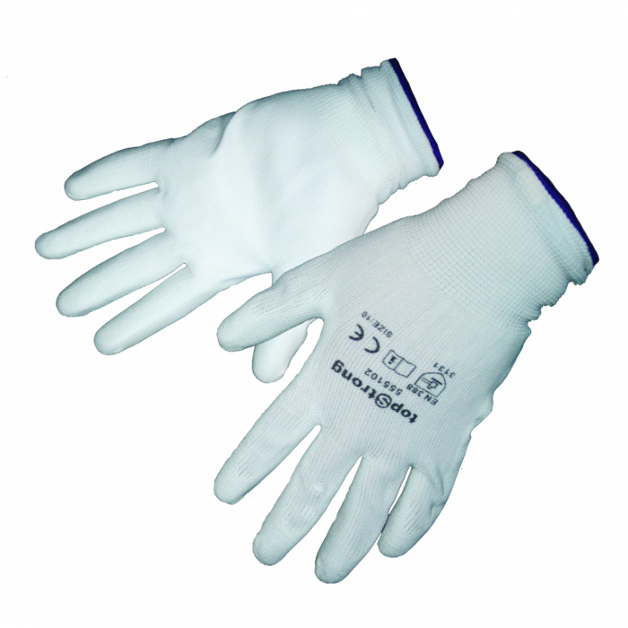 Manusi poliuretan – alb, marime 10 TopStrong [2]