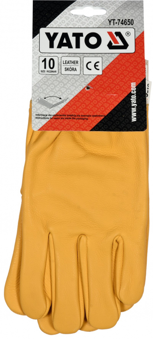 Manusi protectie YATO, piele moale, galben, marime 10 [2]