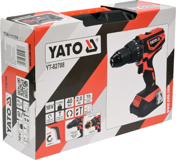 Masina de gaurit/insurubat cu percutie YATO, 18V, 1 X 2Ah, Li-Ion, 40Nm [6]