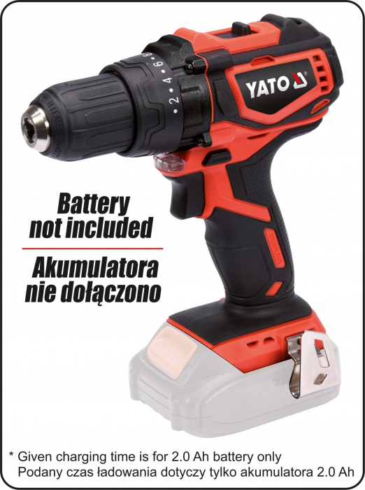 Masina de gaurit YATO 18V Li-Ion, 42Nm (Fara acumulator si incarcator) [4]