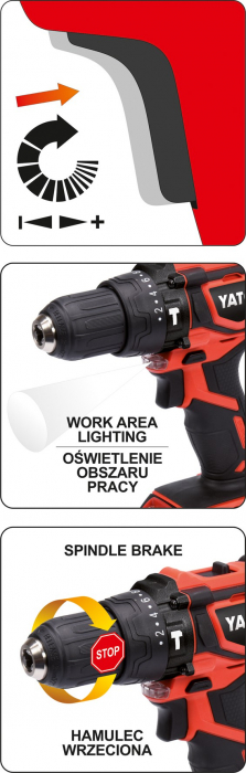 Masina de gaurit/insurubat YATO 18V 40Nm (fara acumulator si incarcator) [6]