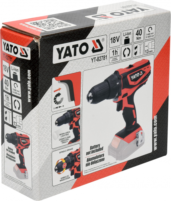 Masina de gaurit/insurubat YATO 18V 40Nm (fara acumulator si incarcator) [3]