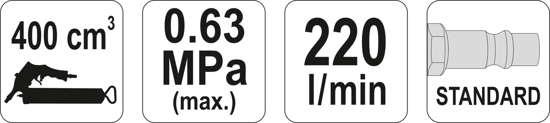 Masina de gresat YATO, pneumatica, 1/4", 0.63 MPA, 400CM3 [5]
