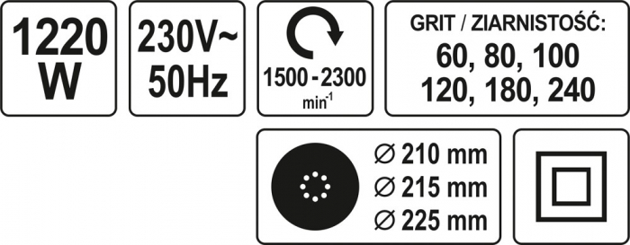 Masina de slefuit YATO 1220W 225mm [5]