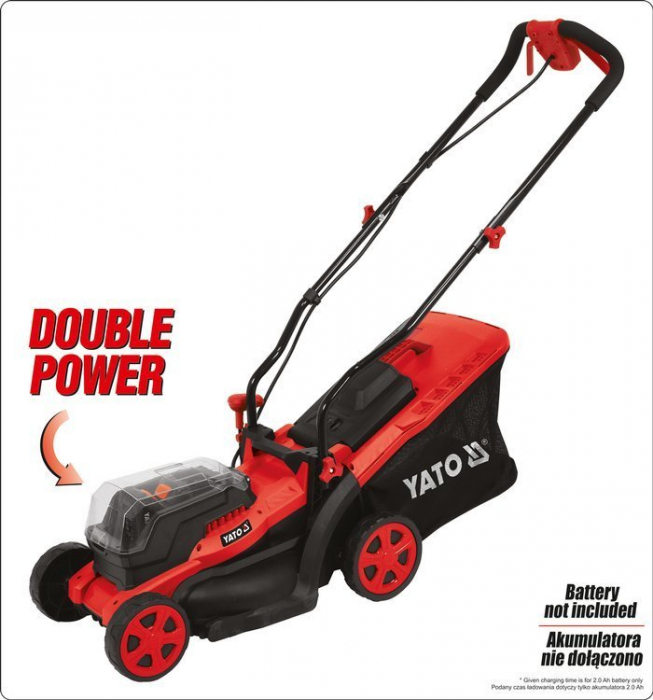 Masina de tuns iarba cu acumulator YATO 2X18V diametru taiere 340mm 35L (fara acumulator si incarcator) [4]