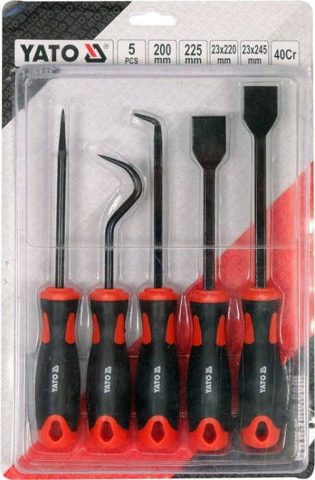 Set carlige/raclete pentru extras garnituri YATO 4buc 200 - 225 mm [3]
