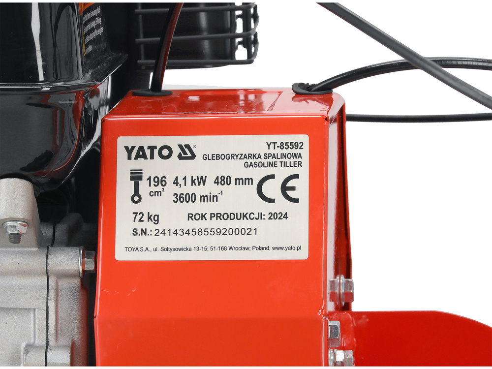 Motocultor/Motosapa pe Benzina YATO 4 timpi 4.1kW 5.58CP 196cm3 [12]