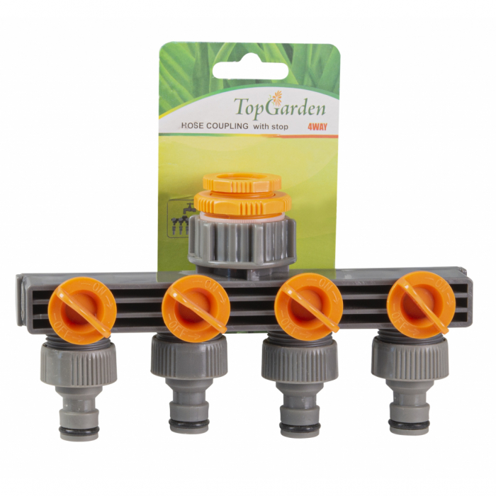 Mufa conector furtun 4 cai cu stop 1/2-3/4 TG TopGarden [3]