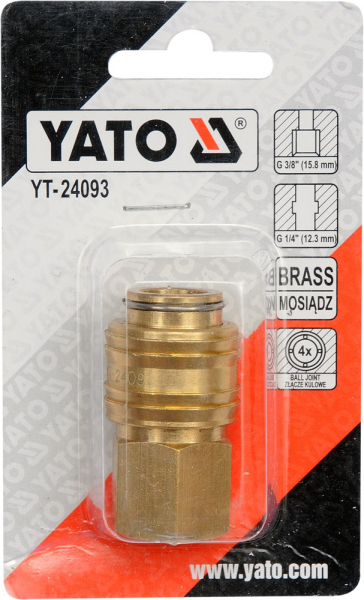 Mufa rapida YATO, pentru aer comprimat, alama, 3/8" [2]