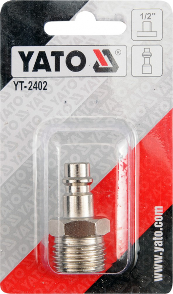 Mufa rapida YATO, pentru aer comprimat, filet exterior tata, 1/2" [2]