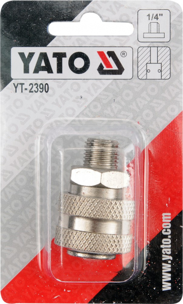 Mufa rapida YATO, pentru pistol pneumatic, filet exterior mama, 1/4" [2]