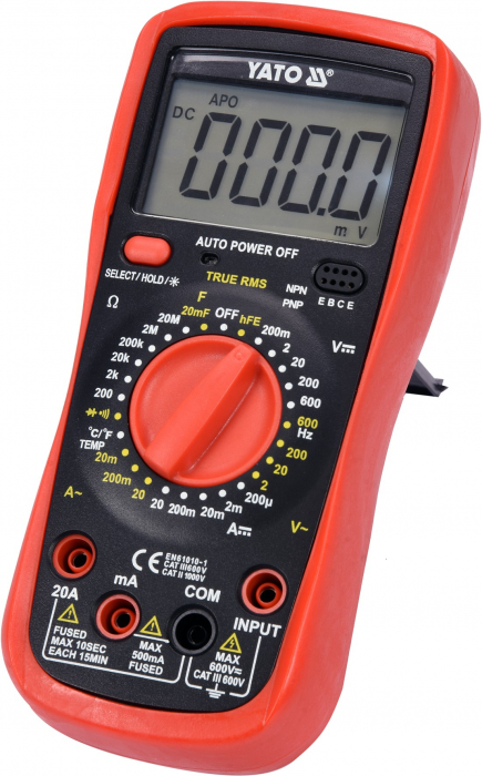 Multimetru digital universal TRUE RMS interval manual 0-600V YATO [2]