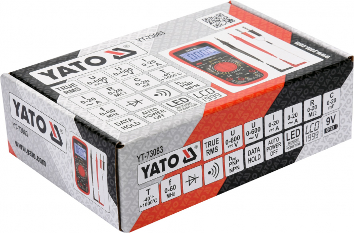 Multimetru digital universal TRUE RMS interval manual 0-600V YATO [3]