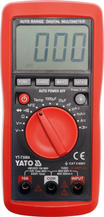 Multimetru digital universal YATO, multifunctional, 0-300V, RMS adevarat [2]