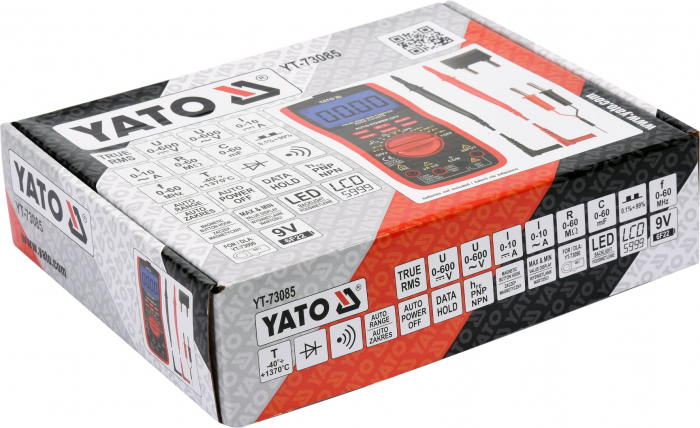 Multimetru Digital YATO, multifunctional, 0-600V, RMS adevarat [3]