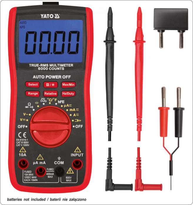 Multimetru Digital YATO, multifunctional, 0-600V, RMS adevarat [4]