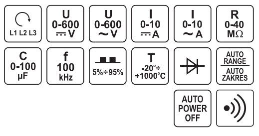 Multimetru digital universal 0-600V secventa de faza YATO [4]