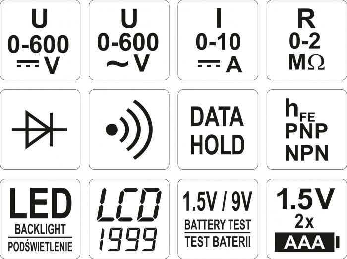 Multimetru digital multifunctional YATO, Universal [5]