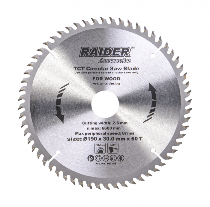 Disc pentru fierastrau circular 190х60Тх30mm raider