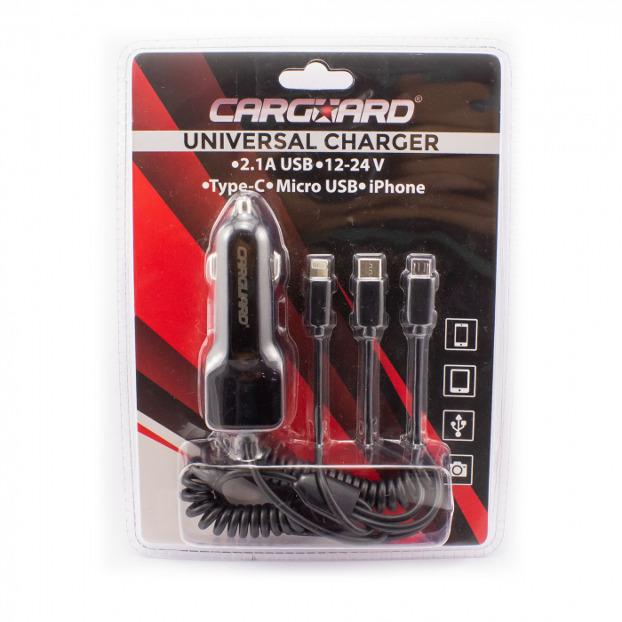 Încărcător universal cu încărcare rapidă Type-C - Micro-USB, iPhone - CARGUARD [2]