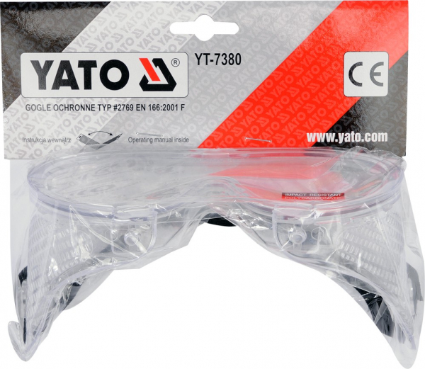 Ochelari de protectie YATO, Cu Elastic, Transparenti, clasa 1 [2]