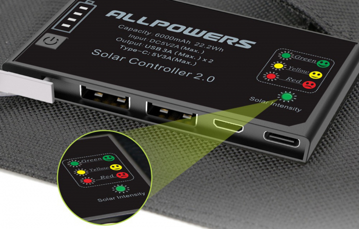 Panou fotovoltaic ALLPOWERS 15W USB / USB-C / Micro USB AP-SP-014-BLA + Powerbank 10000mAh [3]