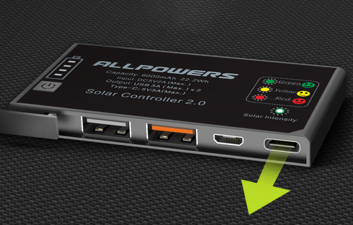 Panou fotovoltaic ALLPOWERS 15W USB / USB-C / Micro USB AP-SP-014-BLA + Powerbank 10000mAh [6]