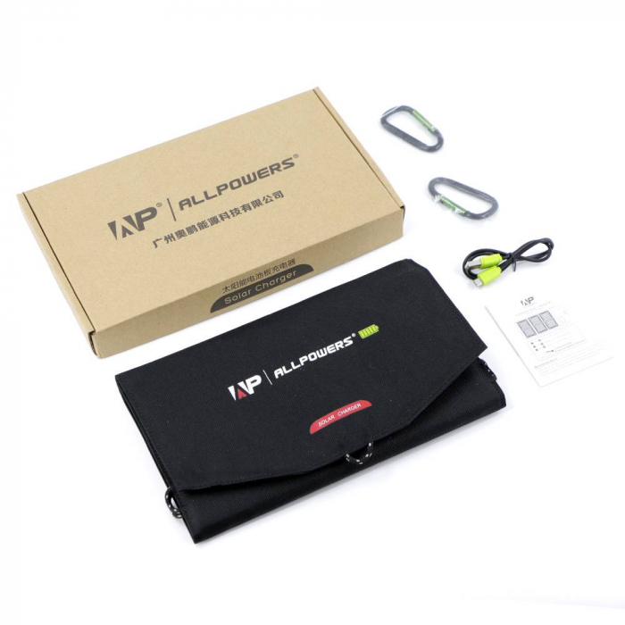 Panou fotovoltaic ALLPOWERS 15W USB / USB-C / Micro USB AP-SP-014-BLA + Powerbank 10000mAh [2]