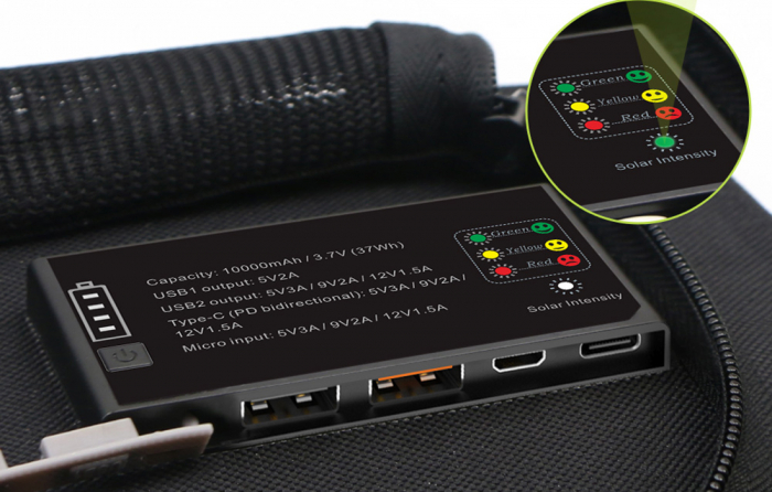 Panou fotovoltaic ALLPOWERS 21W USB / USB-C AP-SP-002-BLA + Powerbank 10000mAh [4]