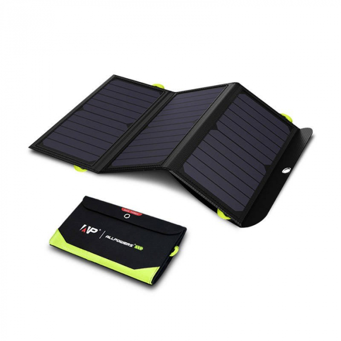 Panou fotovoltaic ALLPOWERS 21W USB / USB-C AP-SP-002-BLA + Powerbank 10000mAh [2]