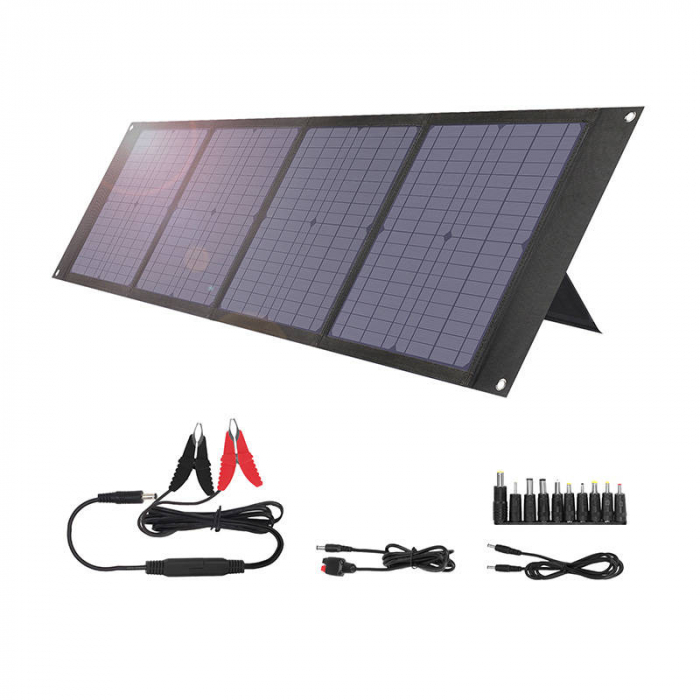 Panou fotovoltaic BigBlue 80W USB / USB-C / DC + conectori, incarcator solar B406 [2]