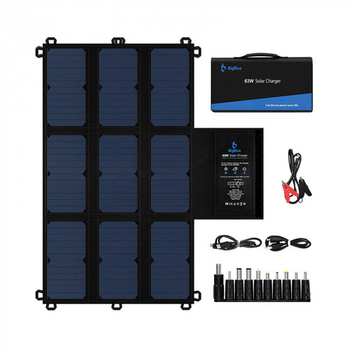 Panou fotovoltaic BigBlue 63W USB / USB-C / DC incarcator solar B405 [2]