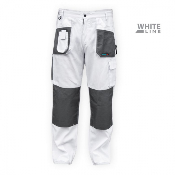 Pantaloni de protectie marime XXL 58, alb, greutate 190g m2 -58