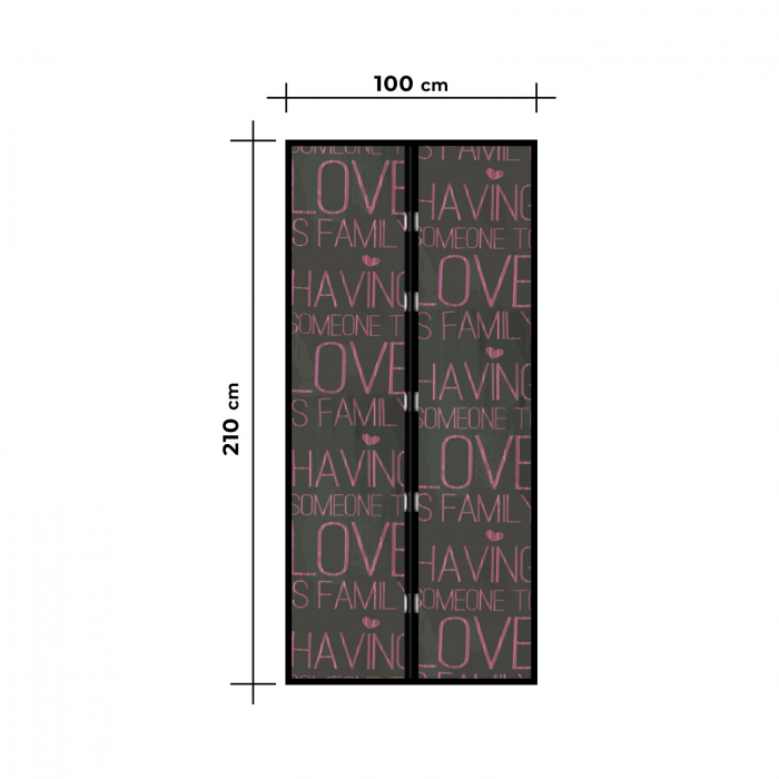 Perdea anti-tantari pt. usi cu inchidere magnetica, 100 x 210 cm - „Love” [3]