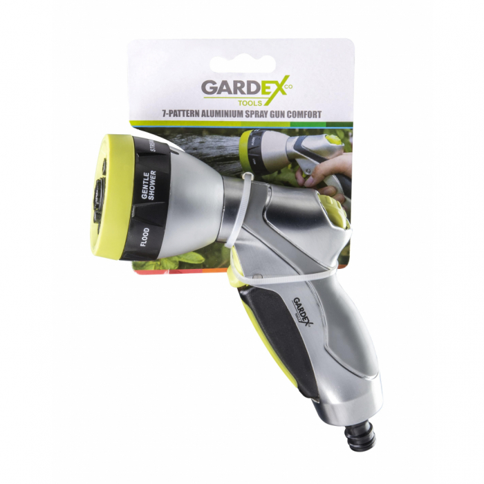 Pistol aluminiu pentru stropit cu 7 functii COMFORT GX GARDEX TOOLS [3]