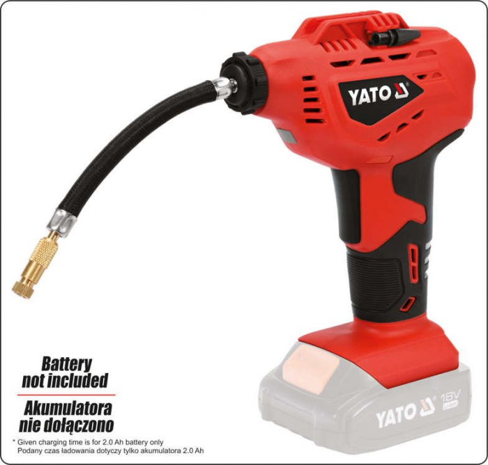 Pistol pentru umflat roti cu acumulator YATO 18V (fara acumulator si incarcator) [8]