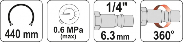 Pistol cu manometru YATO, pentru aer comprimat, 6bar [3]