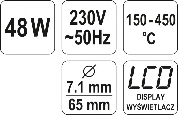 Statie de lipit YATO, digitala, 48W, 150 - 450 °C [3]