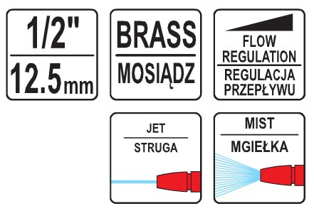 Pistol de stropit YATO multifunctional 1/2 2 functii alama [2]
